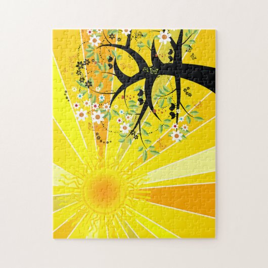 Sunshine and Whimsical Tree Legpuzzel (Verticaal)