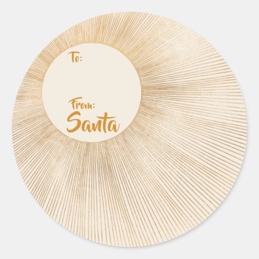 Sunshine, Astrologisch, Gold, Sun Rays, VAN Ronde Sticker (Voorkant)