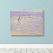 Sunshine at Skagen: Boys Swimming, 1892 Canvas Afdruk (Insitu (Houten vloer))