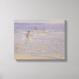 Sunshine at Skagen: Jongens zwemmen, 1892 Canvas Afdruk