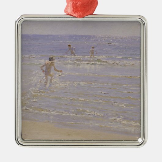 Sunshine at Skagen: Jongens zwemmen, 1892 Metalen Ornament (Voorkant)
