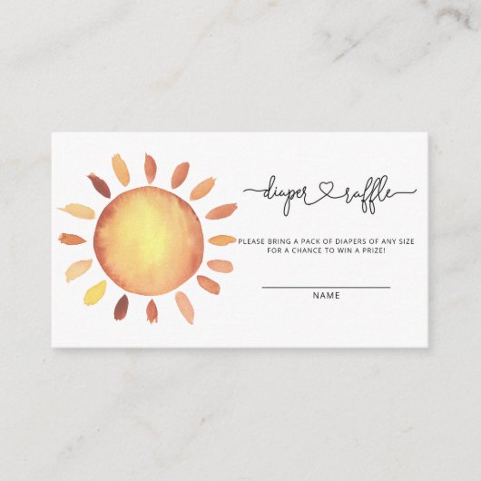Sunshine baby diaper raffinage informatiekaartje (Voorkant)