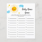 Sunshine Baby Name Shower Game (Voorkant)