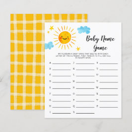Sunshine Baby Name Shower Game