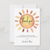 Sunshine baby shower bedankkaart (Voorkant)