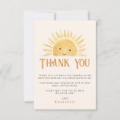 Sunshine Baby shower Bedankkaart (Voorkant)