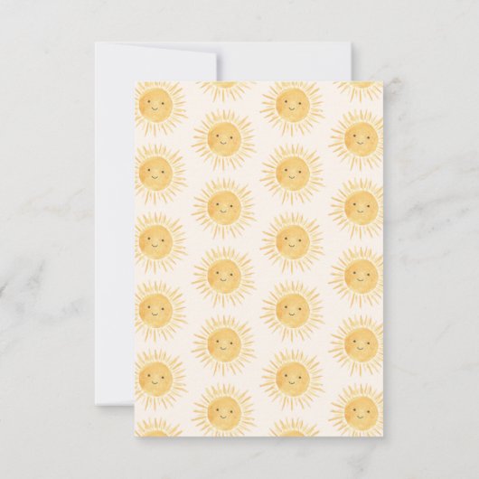 Sunshine Baby shower Bedankkaart (Achterkant)