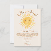 Sunshine Baby shower Bedankkaart (Voorkant)
