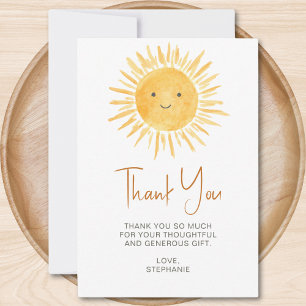 Sunshine Baby shower Bedankkaart