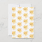 Sunshine Baby shower Bedankkaart (Achterkant)