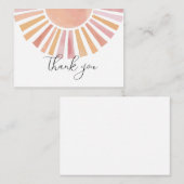 Sunshine Baby shower bedankt Notitiekaartje (Voorkant / Achterkant)