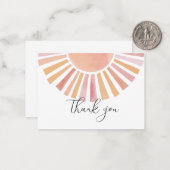 Sunshine Baby shower bedankt Notitiekaartje (Voorkant / Achterkant in situ)