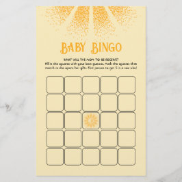Sunshine Baby shower bingo