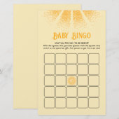 Sunshine Baby shower bingo (Voorkant / Achterkant)