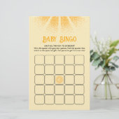 Sunshine Baby shower bingo (Staand voorkant)