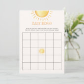 Sunshine Baby shower Bingo Game Kaart (Staand voorkant)