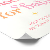 Sunshine Baby Shower Blocks for Baby Sign Poster (Hoek)