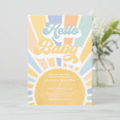 Sunshine Baby shower Boho Blue Rainbow Sunshine Kaart (Staand voorkant)