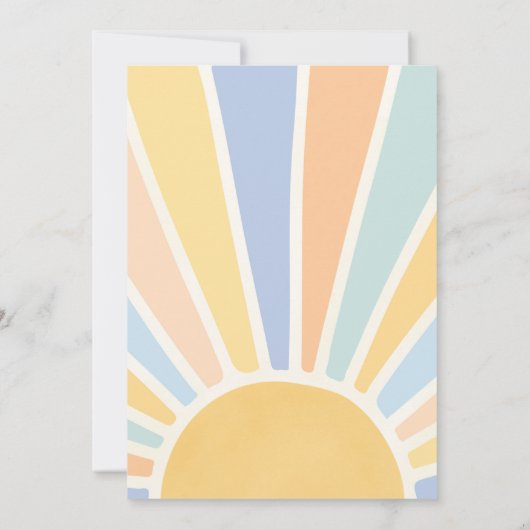 Sunshine Baby shower Boho Blue Rainbow Sunshine Kaart (Achterkant)