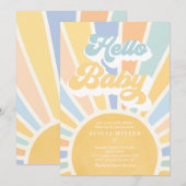Sunshine Baby shower Boho Blue Rainbow Sunshine Kaart (Voorkant / Achterkant)