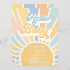 Sunshine Baby shower Boho Blue Rainbow Sunshine Kaart