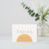Sunshine Baby shower Boho Books for Baby shower Informatiekaartje (Staand voorkant)