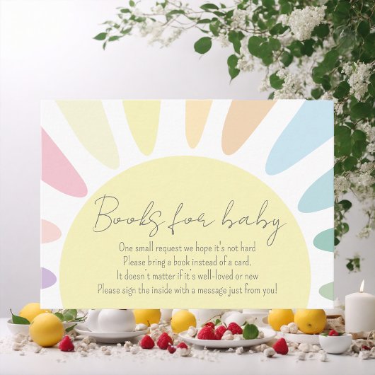 Sunshine Baby shower Boho Books for Baby shower Informatiekaartje