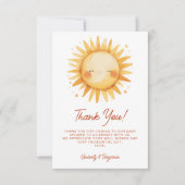 Sunshine Baby Shower Boho Cute Gender Neutral Sun Bedankkaart (Voorkant)