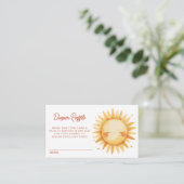 Sunshine Baby Shower Boho Cute Sun Diaper Raffle Informatiekaartje (Staand voorkant)