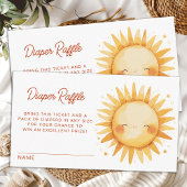 Sunshine Baby Shower Boho Cute Sun Diaper Raffle Informatiekaartje