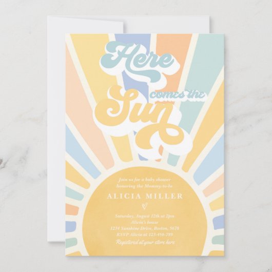 Sunshine Baby shower Boho Muted Rainbow Sunshine Kaart (Voorkant)