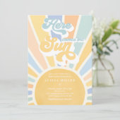 Sunshine Baby shower Boho Muted Rainbow Sunshine Kaart (Staand voorkant)