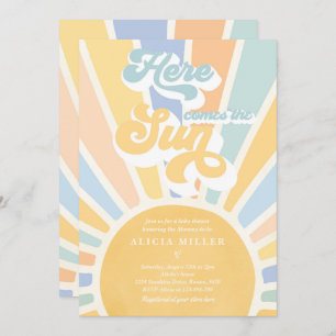 Sunshine Baby shower Boho Muted Rainbow Sunshine Kaart