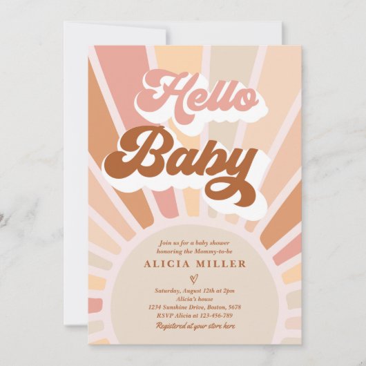 Sunshine Baby shower Boho Muted Rainbow Sunshine Kaart (Voorkant)