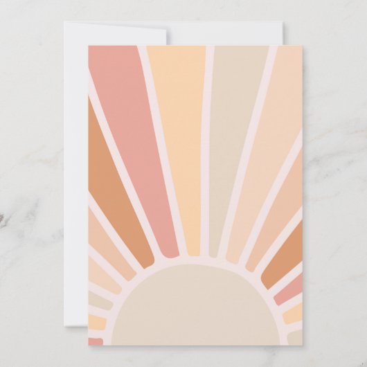 Sunshine Baby shower Boho Muted Rainbow Sunshine Kaart (Achterkant)