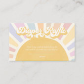 Sunshine Baby shower Boho Pink Sun Diaper Raffle Informatiekaartje (Voorkant)