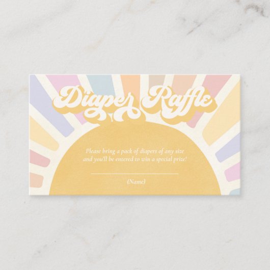 Sunshine Baby shower Boho Pink Sun Diaper Raffle Informatiekaartje (Voorkant)