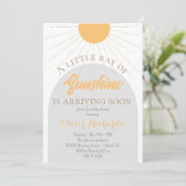 Sunshine Baby shower Boho Retro Baby shower Kaart (Staand voorkant)