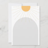 Sunshine Baby shower Boho Retro Baby shower Kaart (Achterkant)