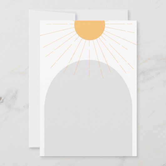 Sunshine Baby shower Boho Retro Baby shower Kaart (Achterkant)