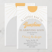 Sunshine Baby shower Boho Retro Baby shower Kaart (Voorkant / Achterkant)