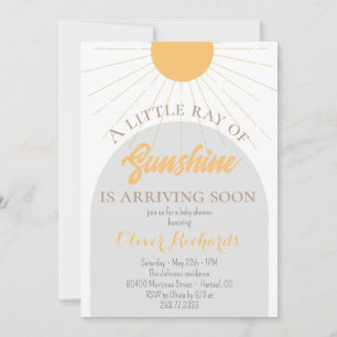 Sunshine Baby shower Boho Retro Baby shower Kaart