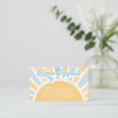 Sunshine Baby shower Boho Retro Book Request Informatiekaartje (Staand voorkant)
