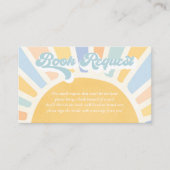 Sunshine Baby shower Boho Retro Book Request Informatiekaartje (Voorkant)