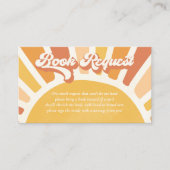 Sunshine Baby shower Boho Retro Book Request Informatiekaartje (Voorkant)