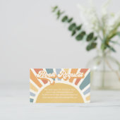Sunshine Baby shower Boho Retro Book Request Informatiekaartje (Staand voorkant)