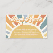 Sunshine Baby shower Boho Retro Book Request Informatiekaartje (Voorkant)
