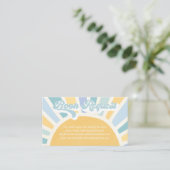 Sunshine Baby shower Boho Retro Book Request Informatiekaartje (Staand voorkant)