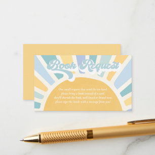 Sunshine Baby shower Boho Retro Book Request Informatiekaartje