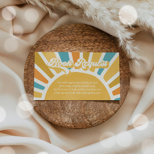 Sunshine Baby shower Boho Retro Book Request Informatiekaartje